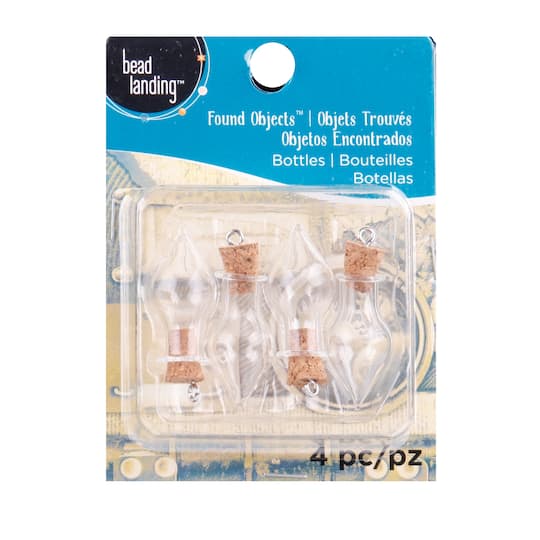 12 Packs: 4 ct. (48 total) Found Objects™ Mini Clear Bottles by Bead Landing™